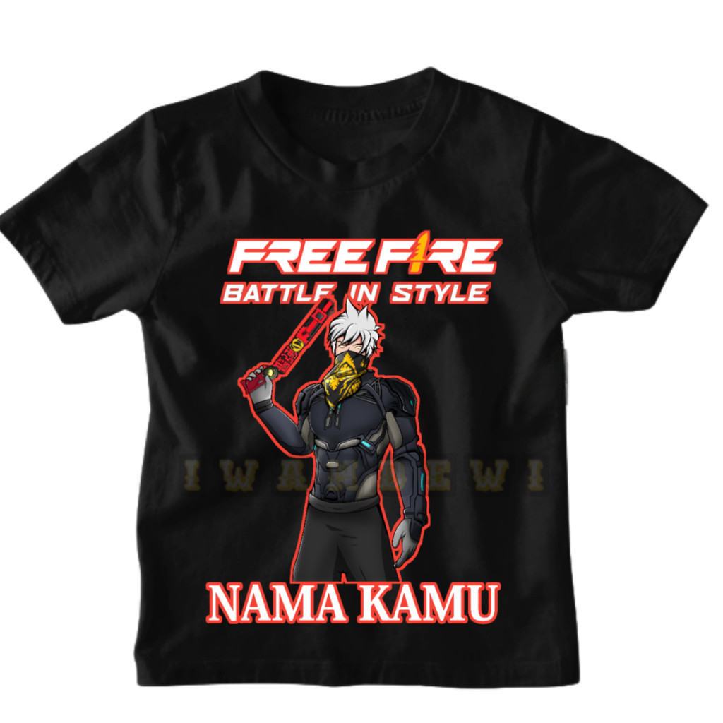 FF Free Fire เสื้อยืดเด็ก Charaker Version SG 2 MILLION FREE FIRE ฟรีชื่อฟรี
