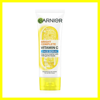 Garnier Bright Complete Vitamin C Face Scrub For All Skin Types 100ml การ์นิเย่ ไบรท์ คอมพลีท ไบรท์เทนนิ่ง สครับ.