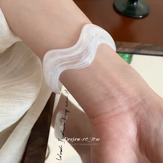 เดรเจว ไม่สม่ําเสมอหยักอะคริลิคเปิดสร้อยข้อมือป่าง่าย อิน สร้อยข้อมือผู้หญิง ซอก สูง-จบ สัมผัสเครื่องประดับ