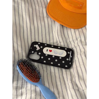 Polka Dot Style Bracket สไตล์เกาหลี ins สไตล์ y2k Retro Polka Dot เหมาะสําหรับ phone16pro/15promax Apple 13/14/12/17promax/11 เคสโทรศัพท์ AIR เคสป้องกัน 17