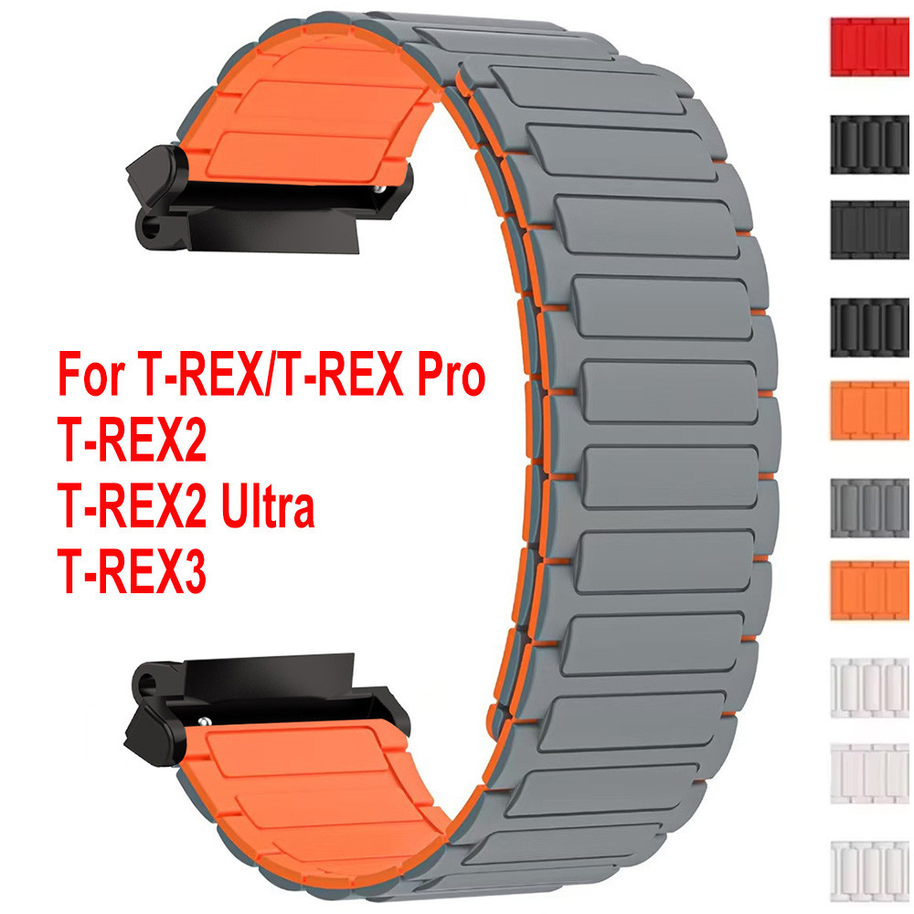 สายรัดซิลิโคนสําหรับกีฬาสําหรับ Huami Amazfit T-Rex 3 สร้อยข้อมือแม่เหล็กสายรัดข้อมือสําหรับ Amazfit T-Rex 2 1 สมาร์ทนาฬิกา Correa เข็มขัด