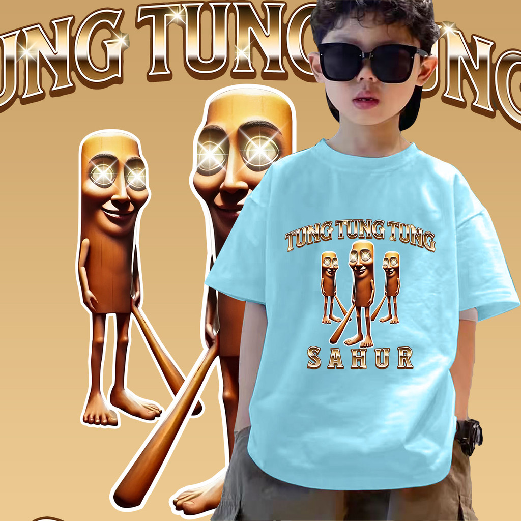 เด็ก 2025 Tung Tung Tung Sahur Funny Baseball Brainrot Meme T-shirt🧤kids เด็กใหม่แฟชั่นพิมพ์เสื้อยืด ผ้าคุณภาพสูง Unisex