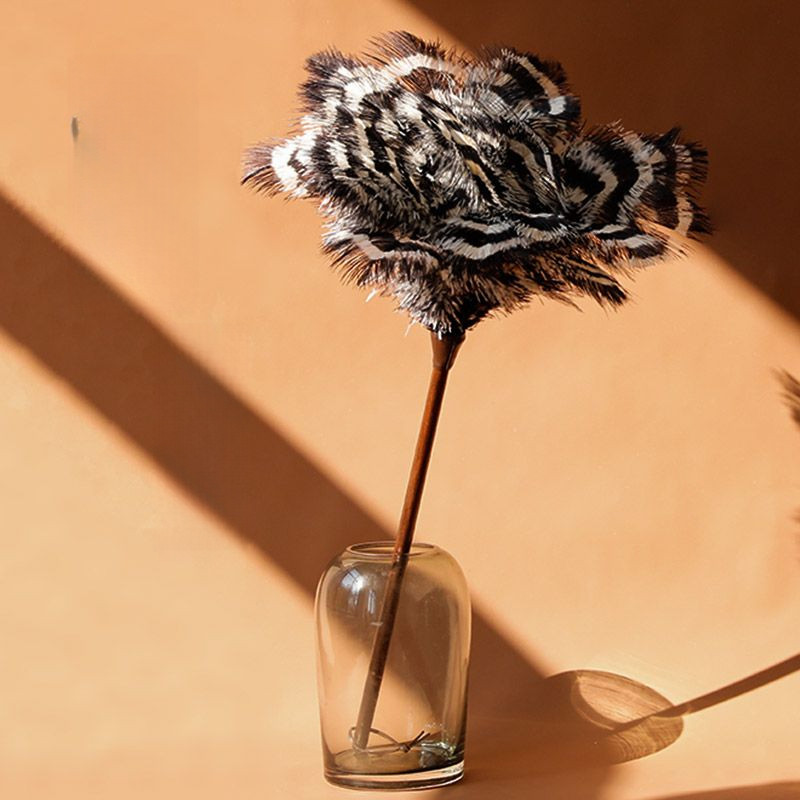 【Non-Shedding】Household Feather Duster Non-Shedding Chicken Feather Duster Thickened Ostrich Feather