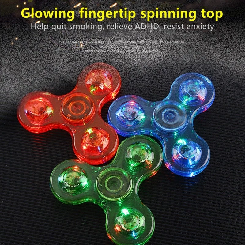 🎀 สินค้าขายดี 🎀แฮนด์สปินเนอร์ ของเล่น LED Fidget Spinner Mechanical Gyro สีสันสดใส thumbnail 9