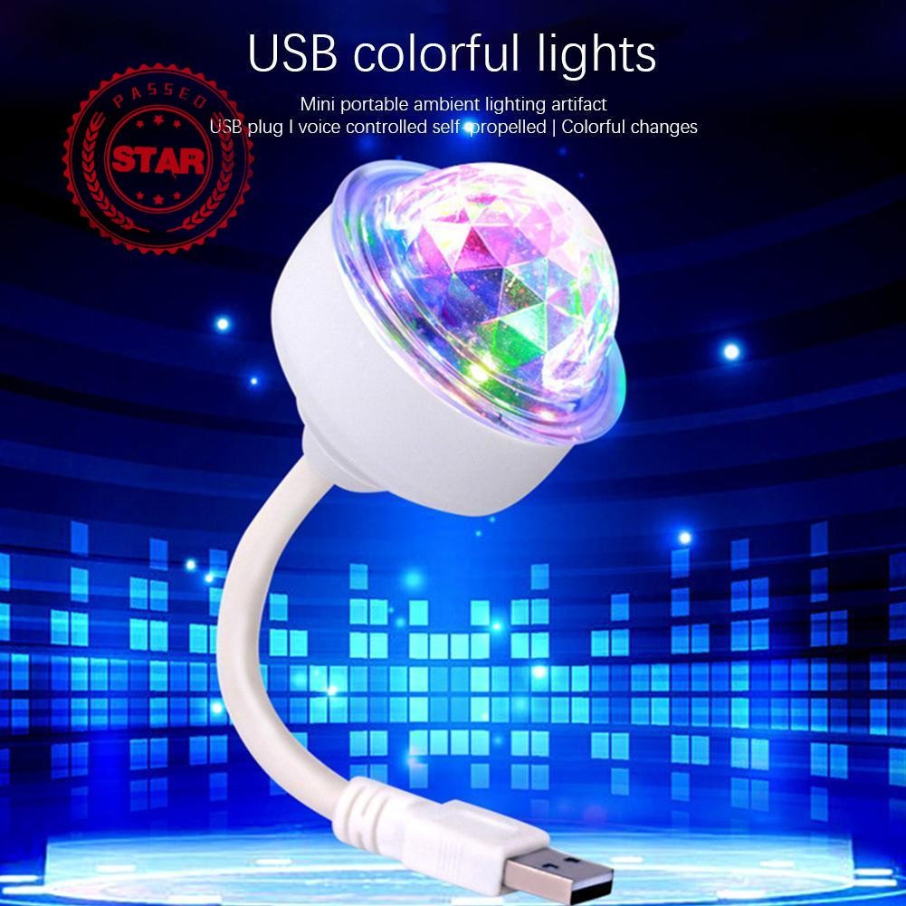 Led Usb Disco แบบพกพา Family Party Ball โคมไฟที่มีสีสัน Club Multi-angle Stage ปรับ L5m8