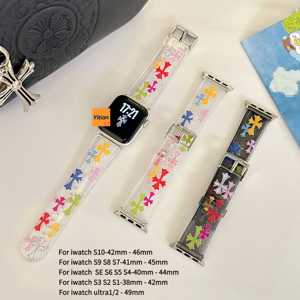 เหมาะสําหรับ iwatch S10 9 8 ultra 7 6 5 SE 4 3 2 1 TPU สายนาฬิกา 38mm40mm41mm42mm44mm45mm46mm49mm