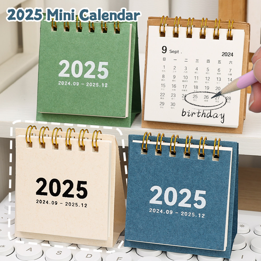 2025 ปฏิทินตั้งโต๊ะการ์ตูนมินิ-ปฏิทินพกพา คาปิบาระ น่ารัก-เดสก์ท็อปตกแต่งนักเรียน-จัดการเวลาตาราง-สํานักงานอุปกรณ์การเรียน