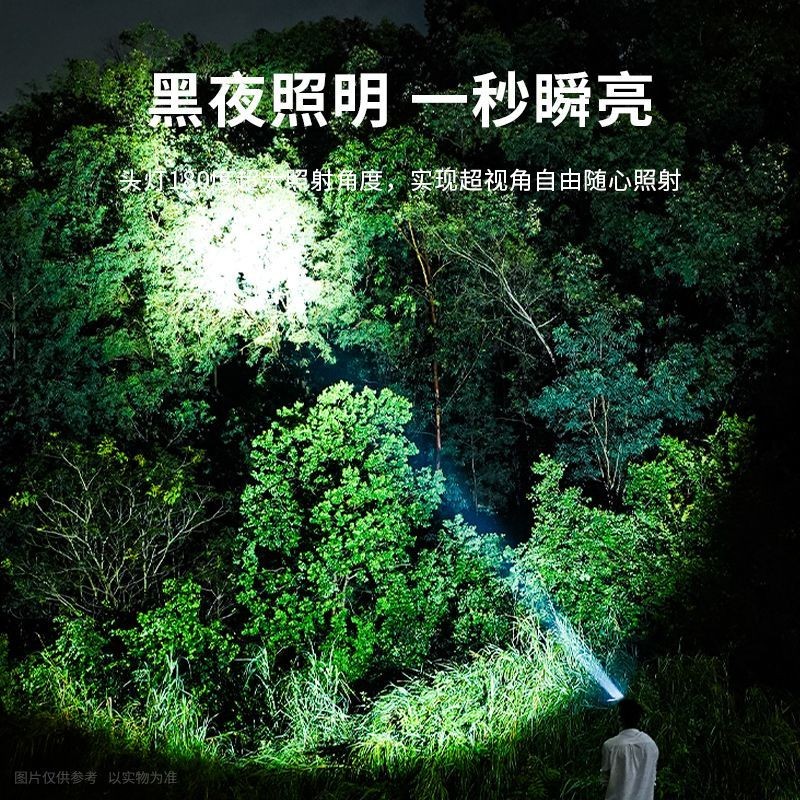 Smile Shark Strong Light ไฟหน้าแบบเหนี่ยวนําแบบชาร์จไฟได้ตกปลาเฉพาะไฟหน้ากลางแจ้งน้ําหนักเบาอายุการใ