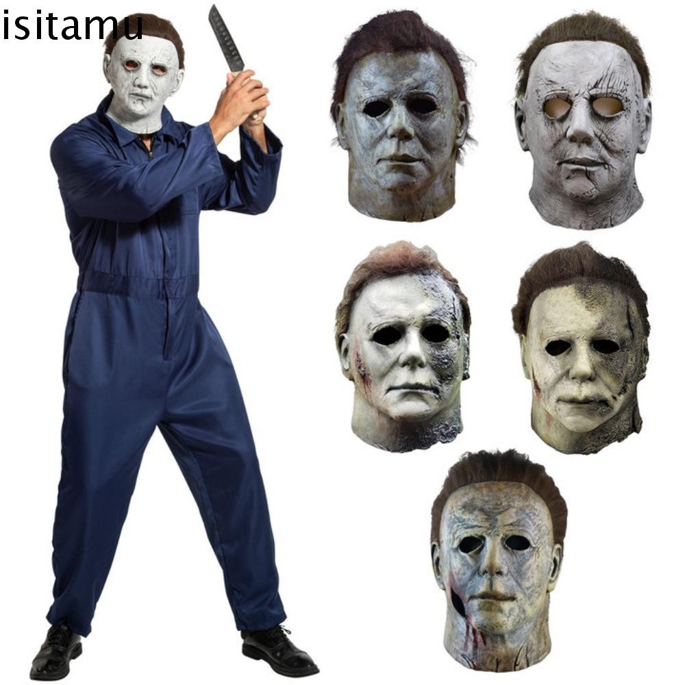 Isitaft Michael Myers Mask, Latex Horror Killer Mask, หน้ากากเครื่องแต่งกายที่สมจริง Creative Halloween Masks Party