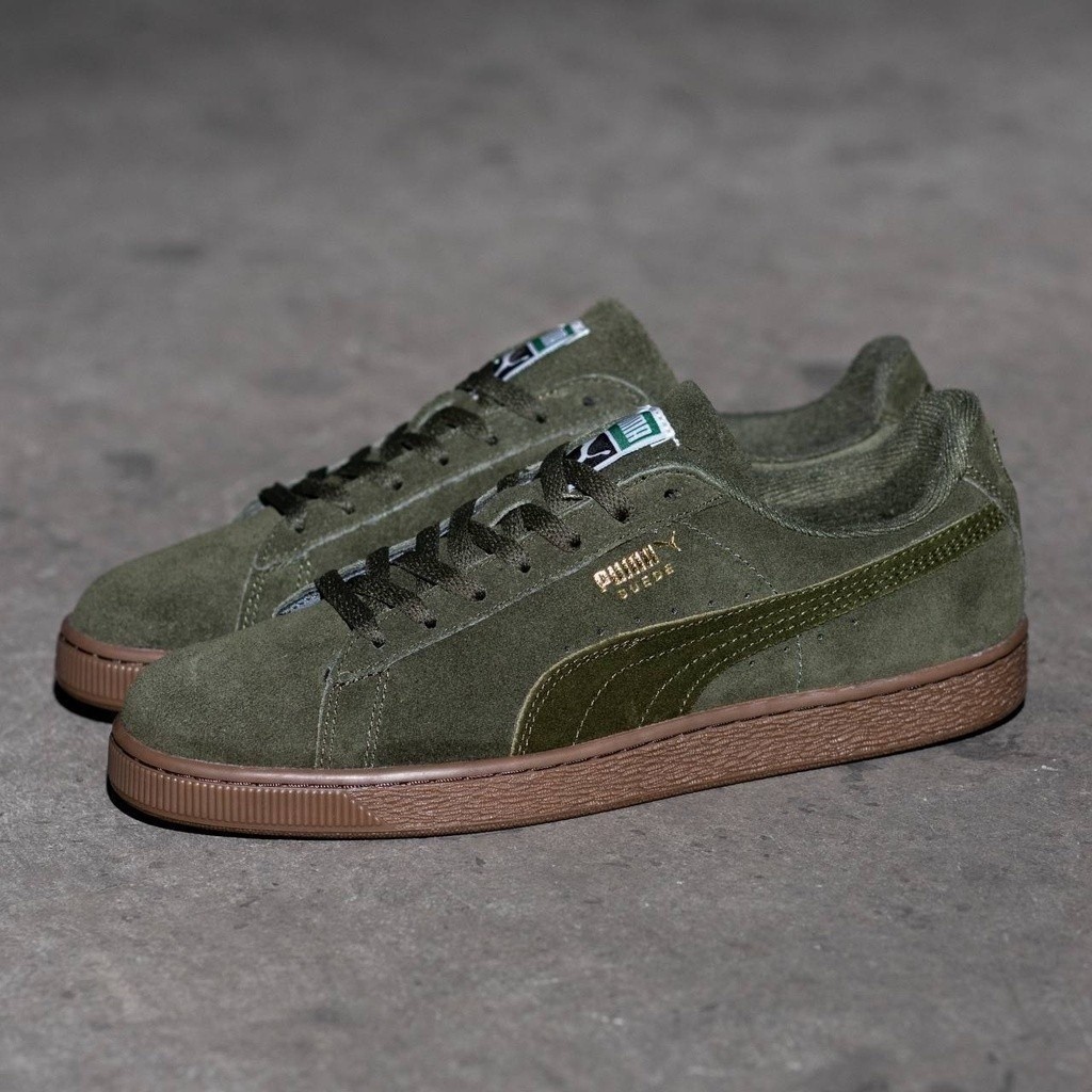 Puma Suede OLIVE GUM Sole | ของแท้100% | รองเท้า Puma | Puma Original | รองเท้าผู้ชายผู้หญิง