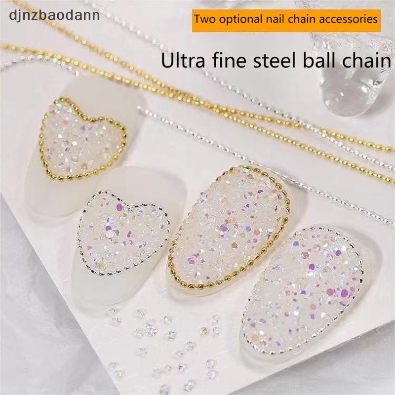 [DJNZ] 100 ซม.โซ่โลหะเล็บ Charm Rhinestone 3D ตกแต่งเล็บเล็บฝรั่งเศส DIY อุปกรณ์เสริมเล็บเครื่องมือ NGSS