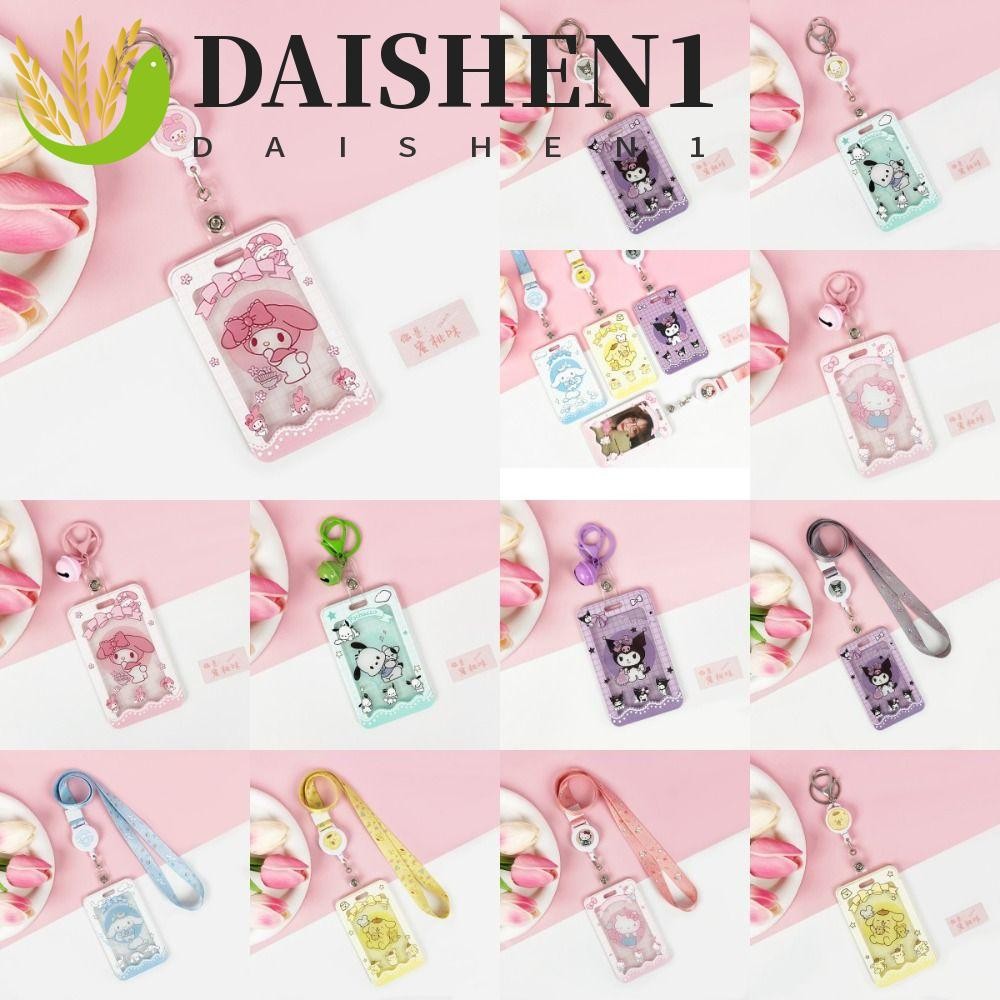 Daishen1 กระเป๋าใส่บัตร ลายการ์ตูนอนิเมะ Kuromi Pochacco น่ารัก ถอดออกได้ พร้อมสายคล้อง สําหรับเด็ก
