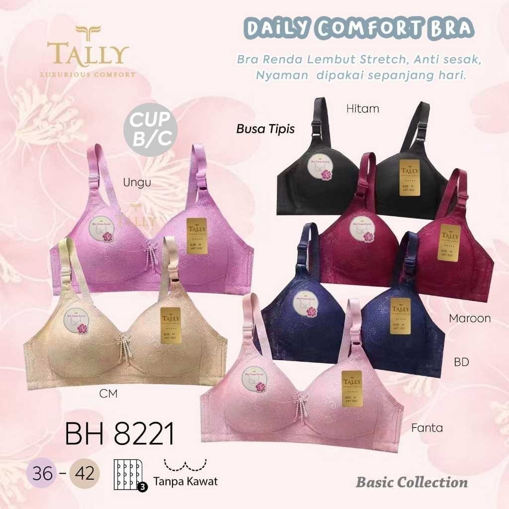 KATUN SALLY BRA BH DAILY 8221 I CUP CI FULL CUP I THIN FOAM I WIRELESS I HOOK 3 I SIZE 38 – 44 I FIN