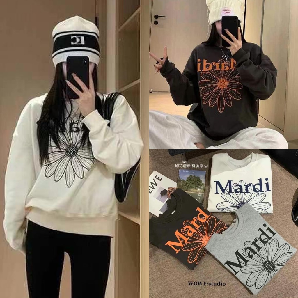 เสื้อสเวตเตอร์แขนยาวคอกลม สกรีนโลโก้ ผ้าดีมาก ทรงเกาหลี ทรงน่ารัก แฟชั่นเกาหลี TAG WG.WE