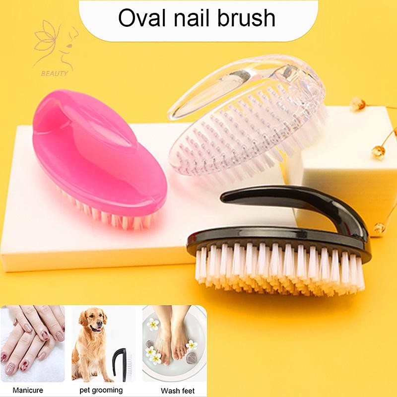 [maybeauty] 1 ชิ้นเล็บแปรงเล็บเล็บเล็บเท้านุ่มลบฝุ่นแปรงทําความสะอาดเครื่องมือแปรงฮอร์นโปร่งใส {TH}