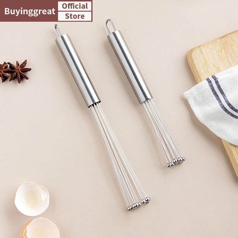Tst สแตนเลสสตีล Ball Whisk Rust-proof ลูกปัดไข่ Whipper มือถือผสมเครื่องมือ SG