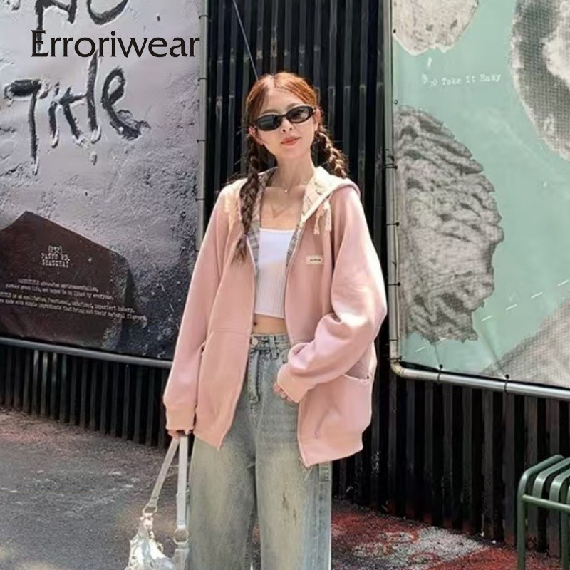 Errokiwear ผู้หญิง Coat 2024 แฟชั่นสีทึบ Hooded แขนยาว Pocketed Casual Lace Tops