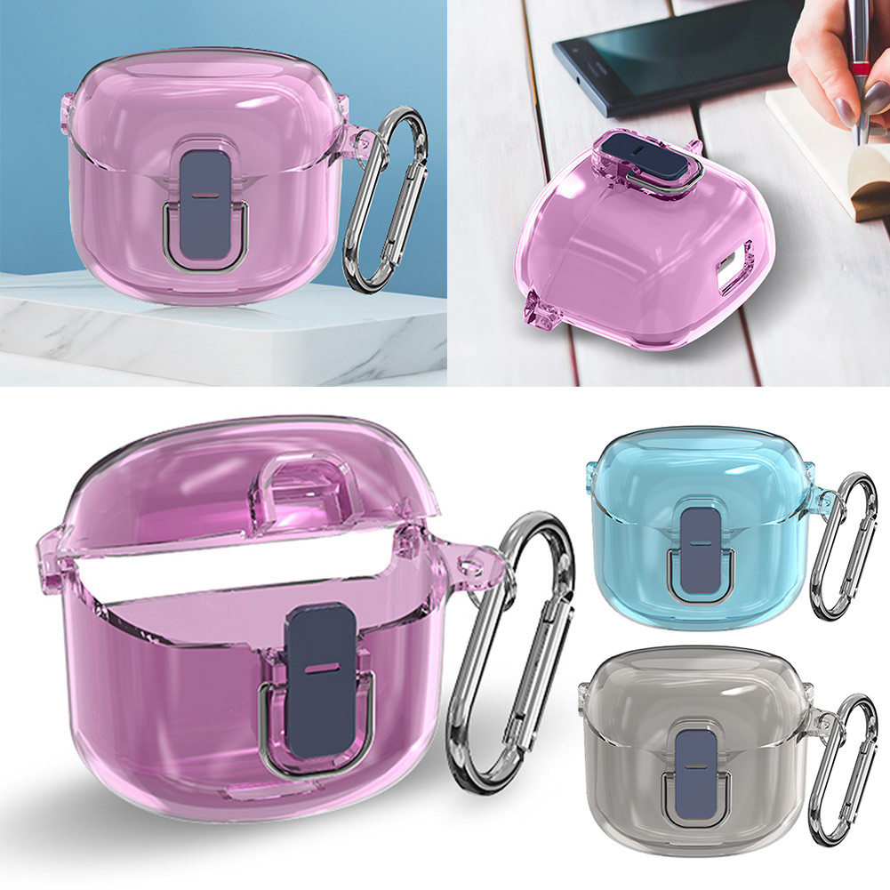 จัดส่งในกรุงเทพฯ Hard PC Shell Clear Case Cover กันกระแทกพร้อมคาราบิเนอร์สําหรับ JBL Tune Flex 2023