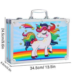 ชุดระบายสี 145 ชิ้น กล่องอลูมิเนียม 2 ชั้น ชุดวาดภาพ อุปกรณ์ศิลปะเด็ก DIY Art Set เสริมพัฒนาการ เหมาะเป็นของขวัญเด็ก