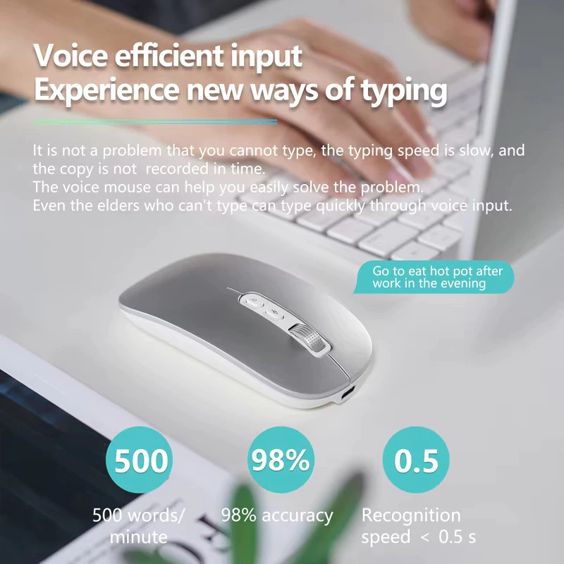 เมาส์ไร้สาย Ai Smart Voice พิมพ์ด้วยเสียง รองรับ Bluetooth 2.4G สำหรับแล็ปท็อป thumbnail 7
