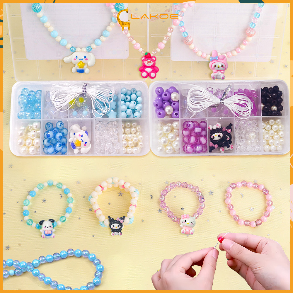 LAKOE ลูกปัดร้อยกำไล ร้อยสร้อยข้อมือ diy ร้อย ลูกปัด เด็ก ของเล่นเสริมพัฒนาการ ชุดร้อยลูกปัดเด็ก