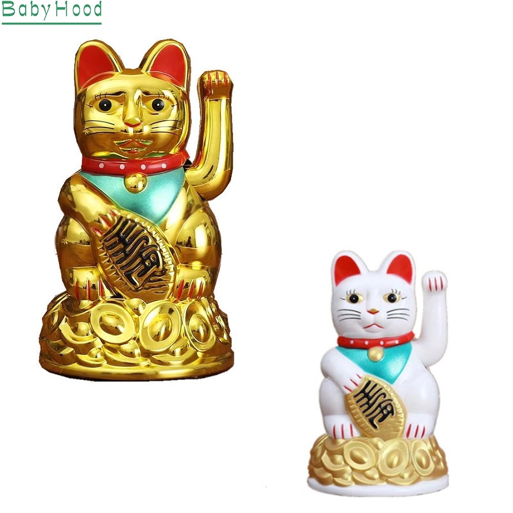 BABYHOODจีน Lucky Waving Cat Beckoning Maneki Neko Gold Fortune Feng Shui 6.5\" นิ้ว