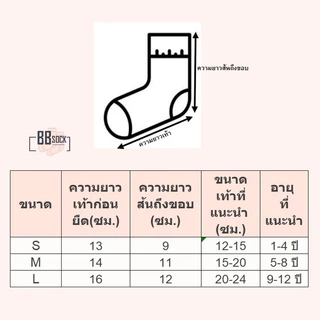 ถุงเท้าเด็ก ข้อกลาง หลากสี (1-12 ปี) พร้อมส่งจากไทย