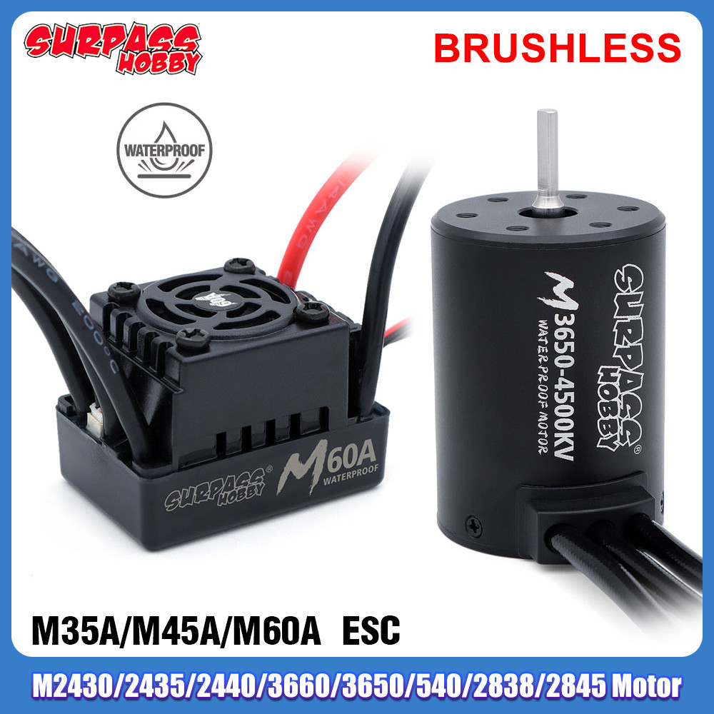 Surpass HOBBY RC M24/28/540/36 มอเตอร์ M35A/45A/60A ESC สําหรับ 1/10 1/12 1/14 1/16 1/18 RC รถเรือ