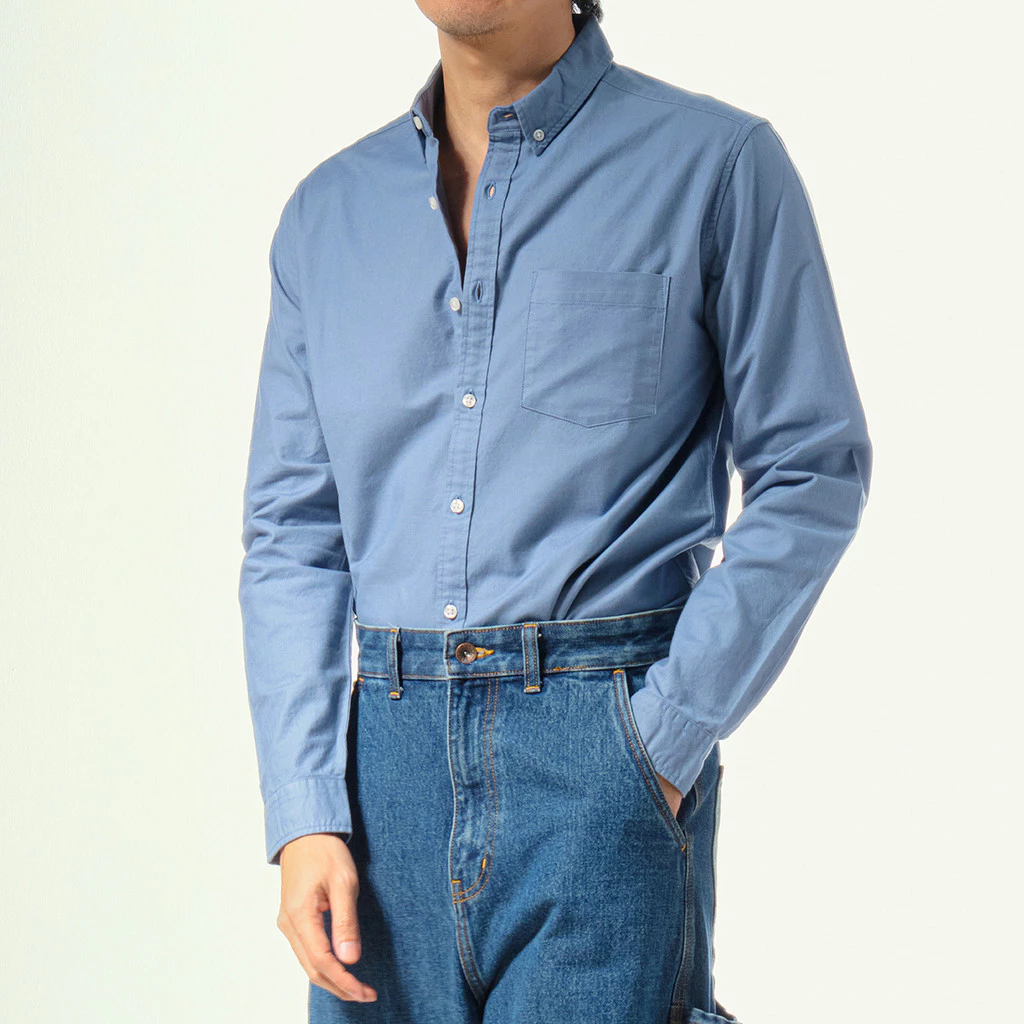 era-won เสื้อเชิ้ต คอปก แขนยาว Oxford Shirt Signature สี Stone