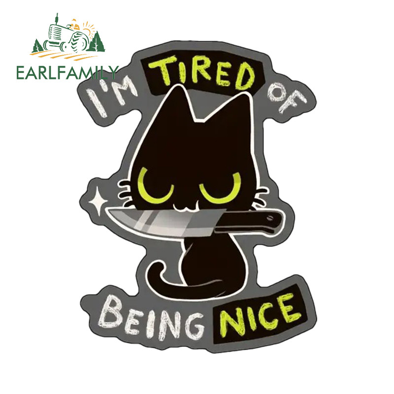 Earlfamily 13 ซม.x 10 ซม.แมวดํารถสติกเกอร์ที่น่าสนใจโลโก้ออกแบบวอลล์เปเปอร์ Occlusion Scratch JDM Decals ไวนิลกันน้ํารถอุปกรณ์เสริม