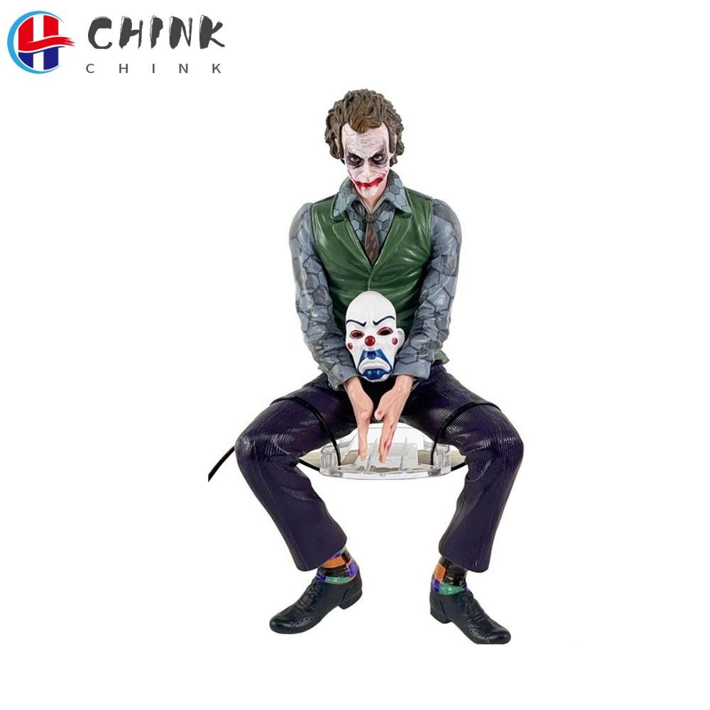 Chink ตกแต่งภายนอกด้านหลังรถยนต์, 27 ซม. PVC Joker นั่งตําแหน่ง, Heath Ledger หล่ออะคริลิคหัวเข็มขัดตุ๊กตา