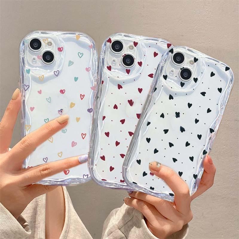 Little Balck Pink Love สําหรับ OPPO Reno 11 12 A3 Pro 12F 11F A3X A60 A78 A58 A36 A38 A16 A17 โทรศัพท์มือถือกรณีนุ่มแฟชั่นซิลิโคนกรณีโปร่งใส