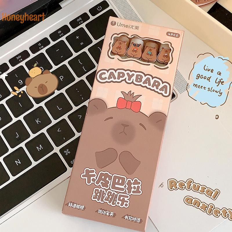 <Honeyheart> น่ารักการ์ตูน Capybara ปากกาเจล 0.5 มม.ปากกาเจลสัตว์น่ารักปากกา Pretty Aesthetic สําหรับโรงเรียนอุปกรณ์สํานักงานเครื่องเขียน Nice