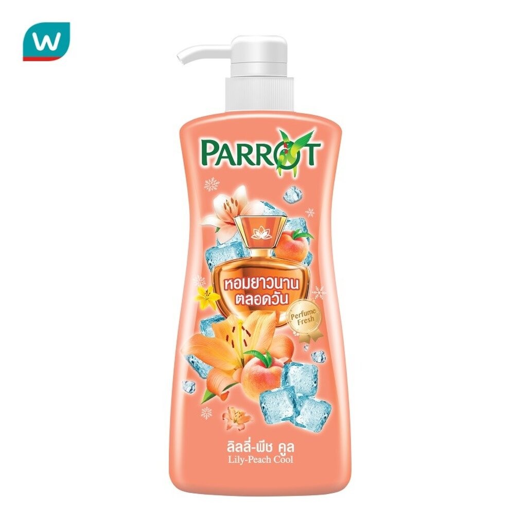 Parrot แพรอท ครีมอาบน้ำ ลิลลี่ พีช คูล 450 มล. เย็นสดชื่น