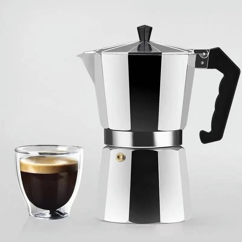 LENODI กาชงกาแฟ อลูมิเนียม ขนาด 100 มล. 150 มล. 300 มล. ถ้วยอิตาลี มอคค่าพอท กาต้มกาแฟสดแบบพกพา เครื่องทำกาแ thumbnail 3