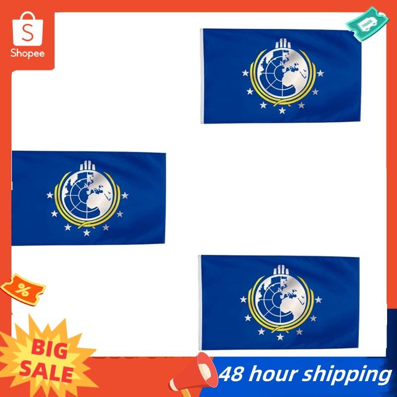 พร้อมสต็อก Super Earth Flag ธงตกแต่งกลางแจ้งในร่มโพลีเอสเตอร์พร้อมทองเหลือง Grommet