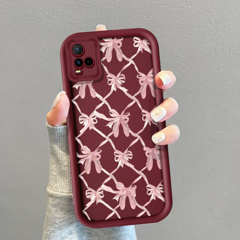 SAMSUNG เคสโทรศัพท์โบว์สีชมพูสวยสําหรับsamsung Galaxy A12 A13 A14 A15 A20 A30 A21S A22 5G M22 M32 A55 A71 4G