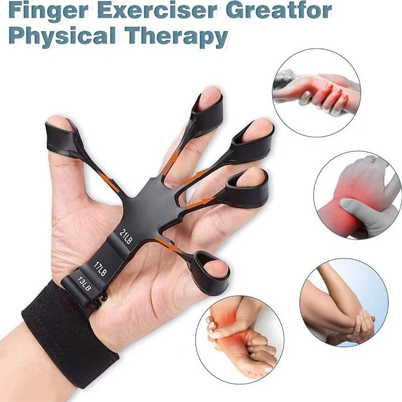 ฟิตเนส 13-21 LB นิ้ว Intensifier Grip Strength อุปกรณ์นิ้วมือความยืดหยุ่นเทรนเนอร์ 5 นิ้วเทรนเนอร์มือความต้านทาน Band5