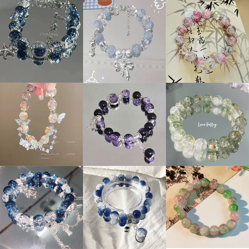 2025 สร้อยข้อมือไล่โทนสีลูกปัดแฟชั่นสไตล์ใหม่สร้อยข้อมือที่ไม่ซ้ําใคร