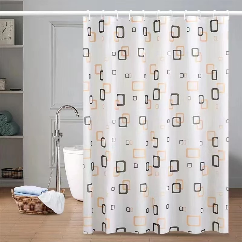 ม่านห้องน้ำ ขนาด180X180cm ผ้าม่านกันน้ำ, พลาสติกกันน้ำ ติดตั้งง่าย รูปแบบหลาย