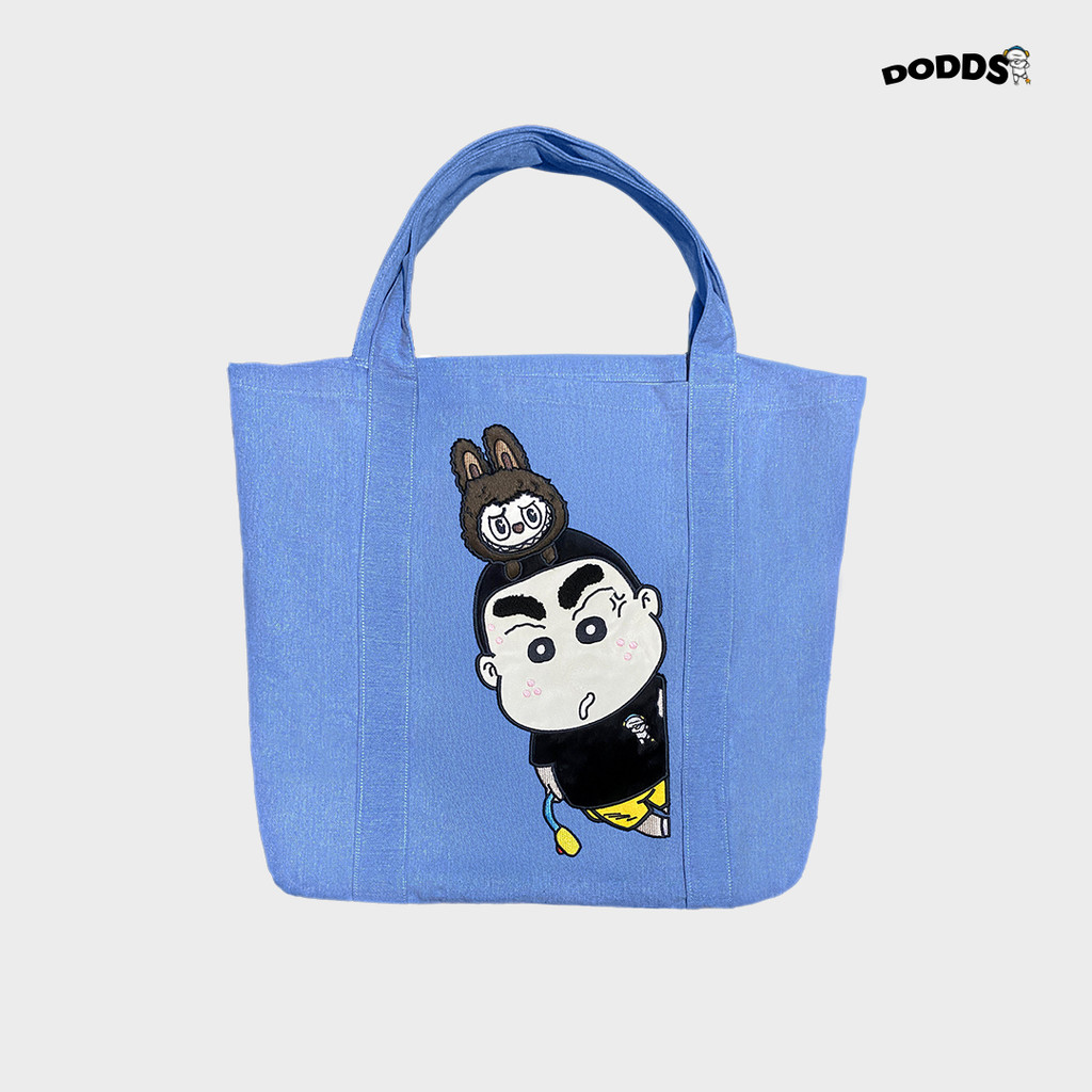 Dondds TOTE BAG Labubu Sinchan - Labubu Sinchan Denim BAG