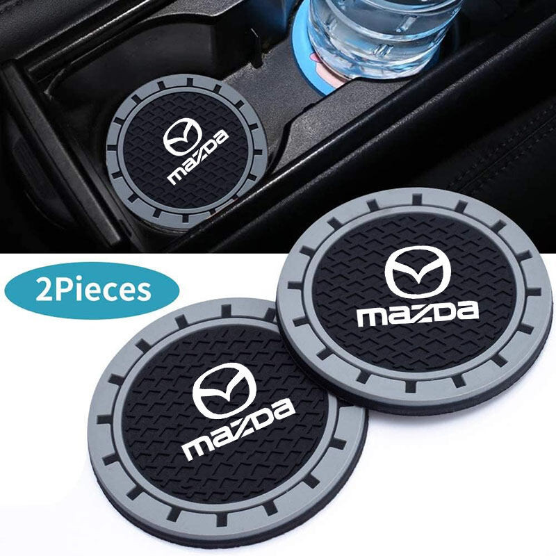 2 แพ็ครถที่วางแก้วน้ําสําหรับ Mazda 2 3 5 6 8 CX5 CX7 CX3 CX9 RX MX CX30 BT50, ซิลิโคนกันลื่น, Coaster อุปกรณ์ตกแต่งภายในรถยนต์