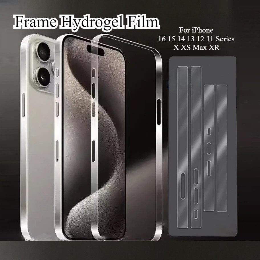 ป้องกันขอบด้านข้าง HD Clear TPU ฟิล์มไฮโดรเจลสําหรับ iPhone 16 15 14 13 12 11 Pro Max Plus 12 13 Mini X XS Max Xr กรอบป้องกัน TPU Clear Matte Hydrogel ฟิล์มสติกเกอร์บางเฉียบ