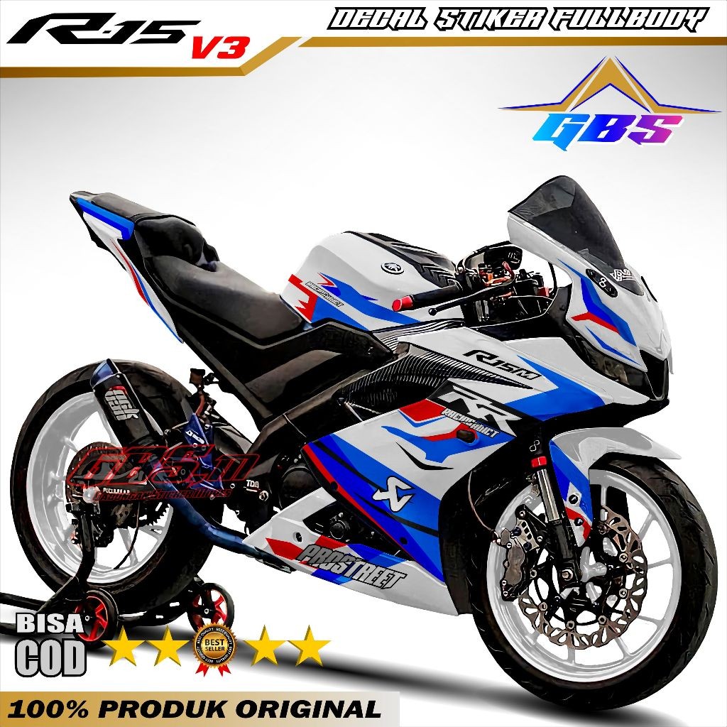 ล่าสุด Decal R15 V3 สติกเกอร์รูปลอกมอเตอร์ R15 V3 สติกเกอร์ Yamaha R15 V3 Fullbody