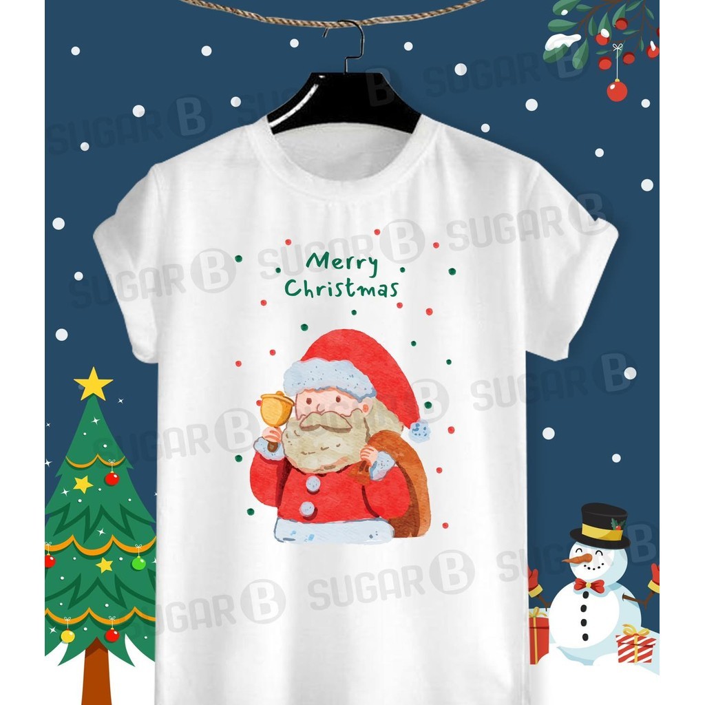 👕เสื้อยืดวัน คริสต์มาส Merry Christmas & HNY 2025 ผ้า TK ใส่สบาย สีสันสดใส ไม่ยืดไม่ย้วย