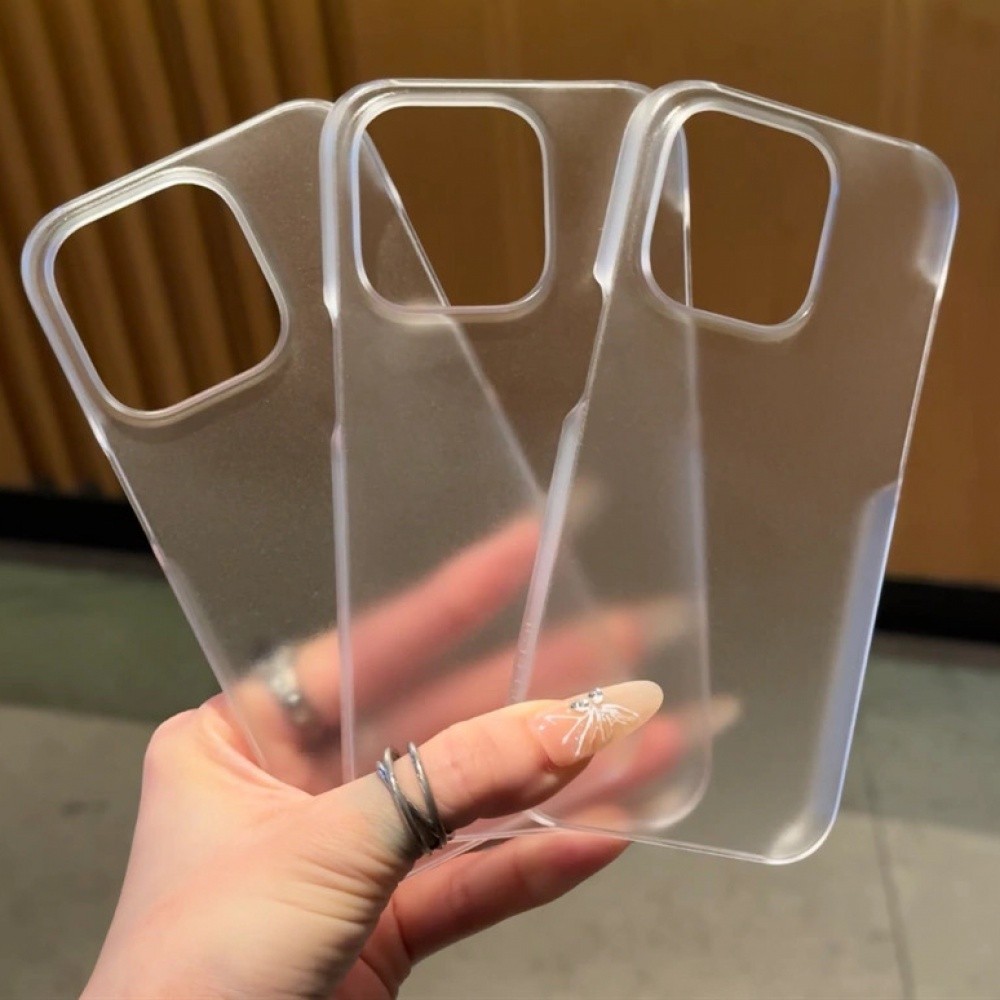 Simple Matte โปร่งแสง Ultrathin Borderless PC iPhone Case สำหรับ iPhone 16 PRO MAX 16 PLUS 16 Pro 16 15 PRO MAX 14 13 12 11 Anti DROP Hard TPU ฝาหลัง