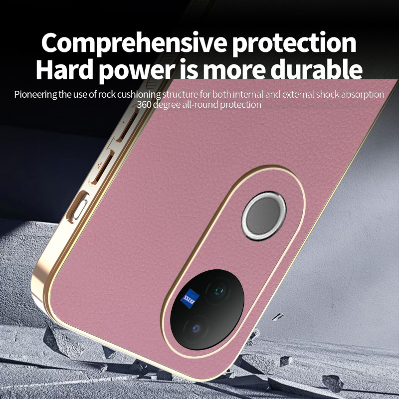 เคสสําหรับ Vivo V50 หนังสีทึบหรูหรา Ultrathin TPU Electroplated Edge เคสโทรศัพท์กันกระแทก - รูปที่ 4