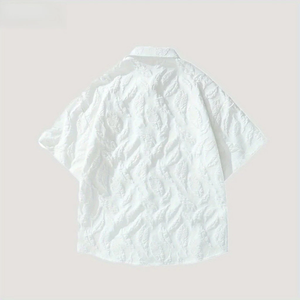 ชุดเสื้อแขนสั้นลายใบไม้ผู้ชาย สไตล์ลำลองลายดอกไม้ thumbnail 8