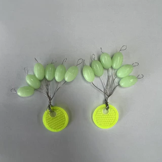 F026 ทุ่นตกปลารูปถั่ว สีเหลือง สีเขียว ทุ่นลอยน้ำตกปลา อุปกรณ์ตกปลา พร้อมส่ง