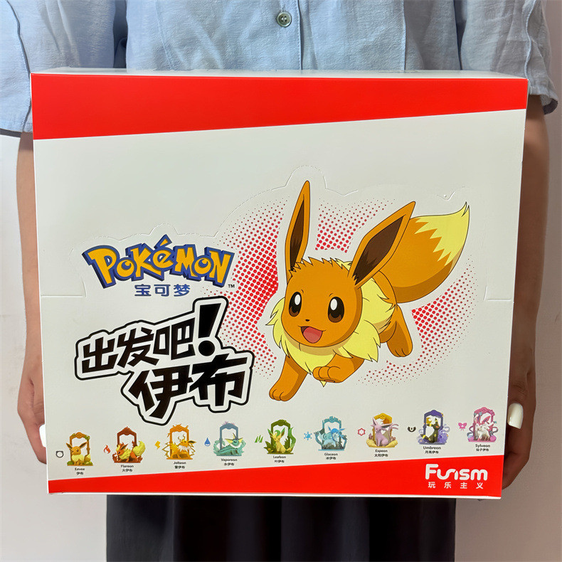 1 ชุด 9 ชิ้นต้นฉบับ Pokemon Eevee ชุดกล่องตาบอด Lets Go Series PVC Action Figure